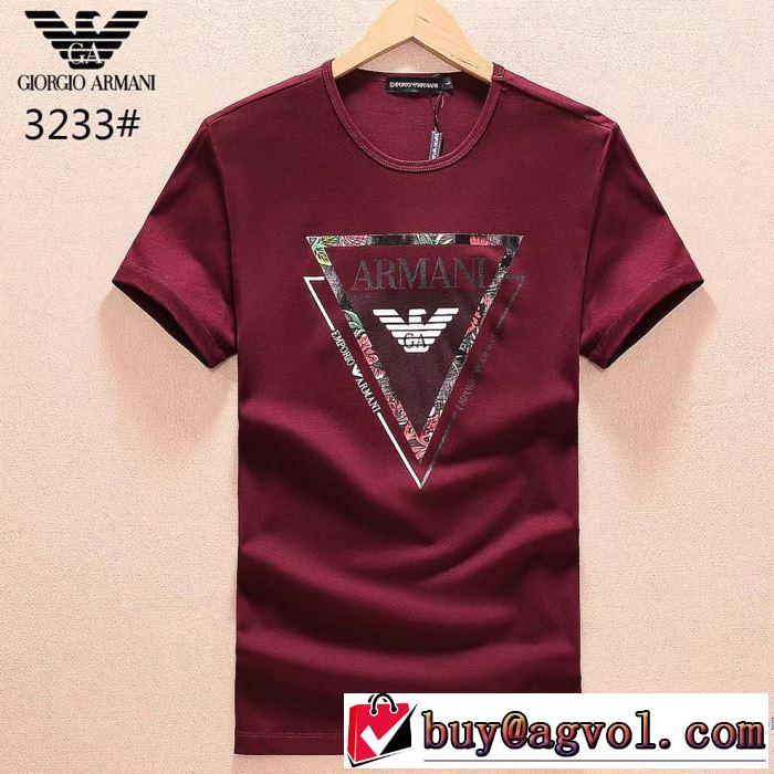 アルマーニ ARMANI 2018春夏新作 半袖Tシャツ 3色可選 収縮性のある 格上げ！