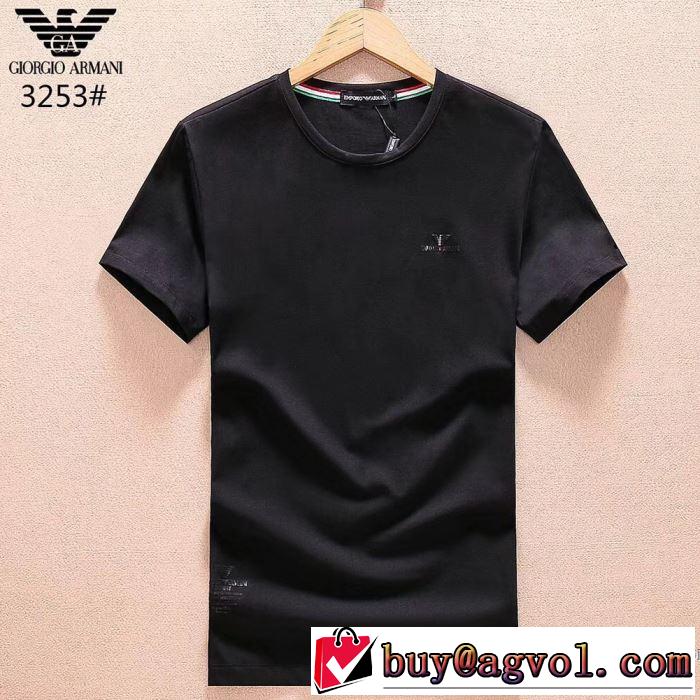 着回し度抜群 アルマーニ ARMANI 2018春夏新作 半袖Tシャツ 3色可選 ファッションの最先端！