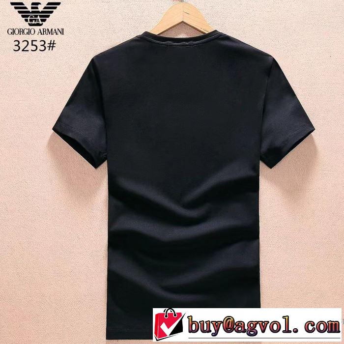 着回し度抜群 アルマーニ ARMANI 2018春夏新作 半袖Tシャツ 3色可選 ファッションの最先端！