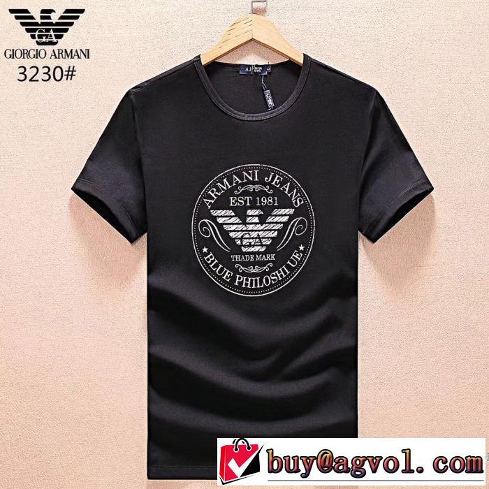 シンプル 2018春夏新作 半袖Tシャツ 3色可選 アルマーニ ARMANI 希少性の高い