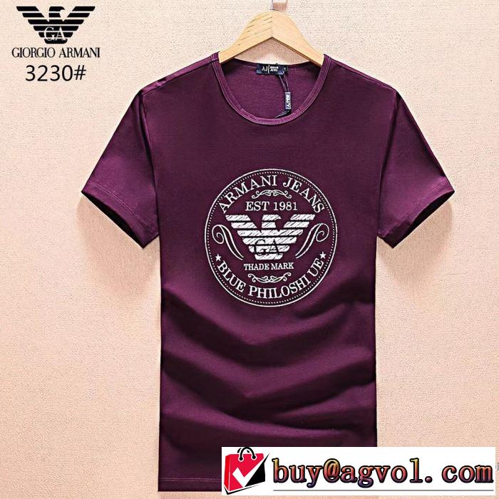 シンプル 2018春夏新作 半袖Tシャツ 3色可選 アルマーニ ARMANI 希少性の高い