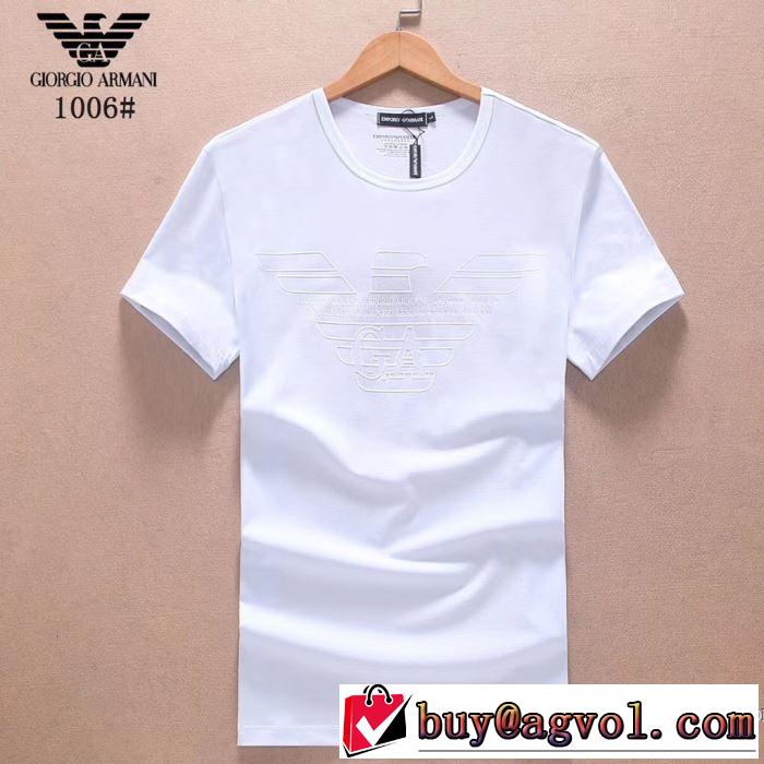 2018春夏新作 アルマーニ ARMANI 優しいフィット感 半袖Tシャツ 3色可選 手頃価格