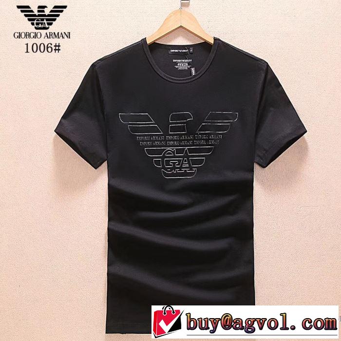 2018春夏新作 アルマーニ ARMANI 優しいフィット感 半袖Tシャツ 3色可選 手頃価格