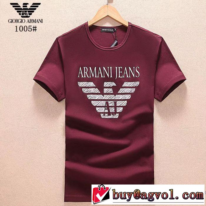 自然な肌触り ARMANI アルマーニ 半袖Tシャツ 3色可選 おすすめデザイン 2018春夏新作