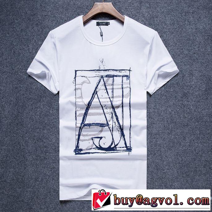 しわになりにくい 一味違うデザイン 2色可選 2018春夏新作 アルマーニ ARMANI 半袖Tシャツ