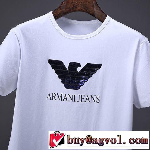 細身のシルエット 2色可選 2018春夏新作 アルマーニ ARMANI 半袖Tシャツ 圧倒的人気新着