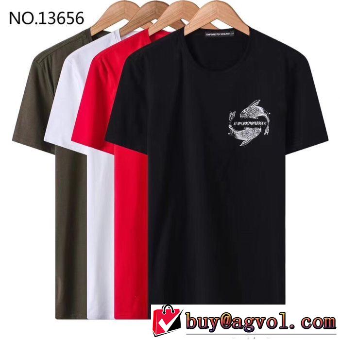 今季大人気新作登場 半袖Tシャツ アルマーニ ARMANI 4色可選 個性的なモデル