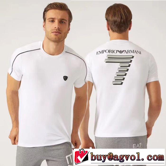  半袖Tシャツ 春夏大活躍  2色可選 超人気美品 稀少*入手困難 アルマーニ ARMANI