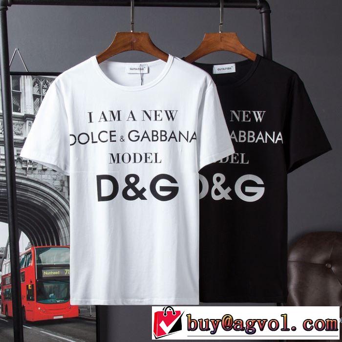 先行販売 2018春夏新作 半袖Tシャツ 2色可選 吸汗性に優れ ドルチェ＆ガッバーナ Dolce&Gabbana