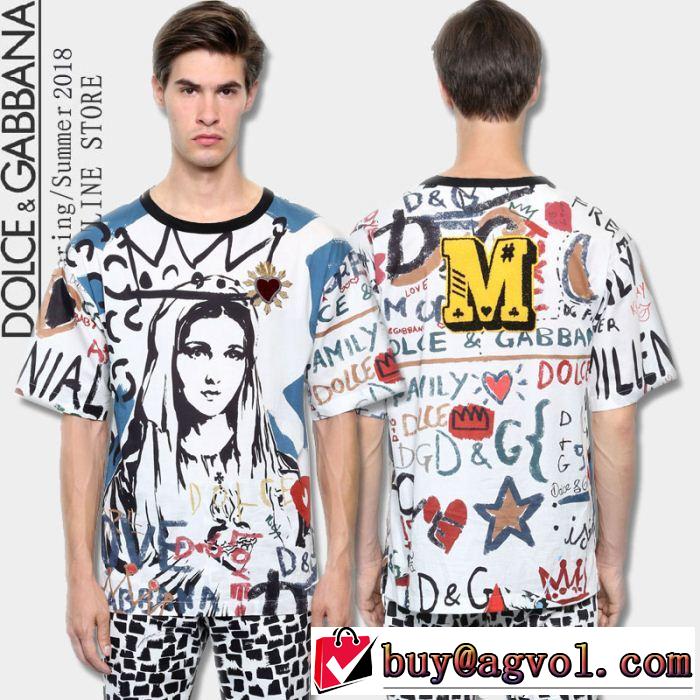  2018夏の定番新品到来! ドルチェ＆ガッバーナ Dolce&Gabbana 個性的なモデル 半袖Tシャツ