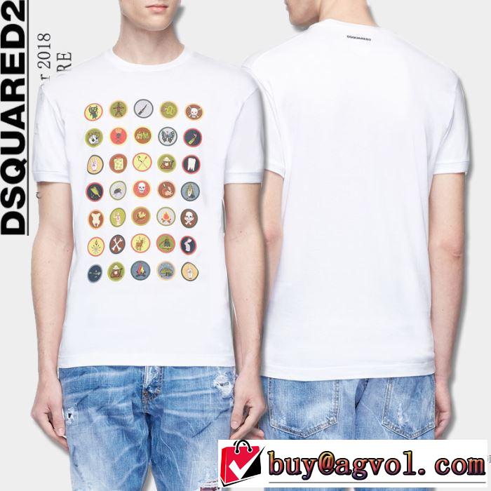 旬のアイテム ディースクエアード DSQUARED2 2018春夏新作 通気性に優れた 半袖Tシャツ 3色可選