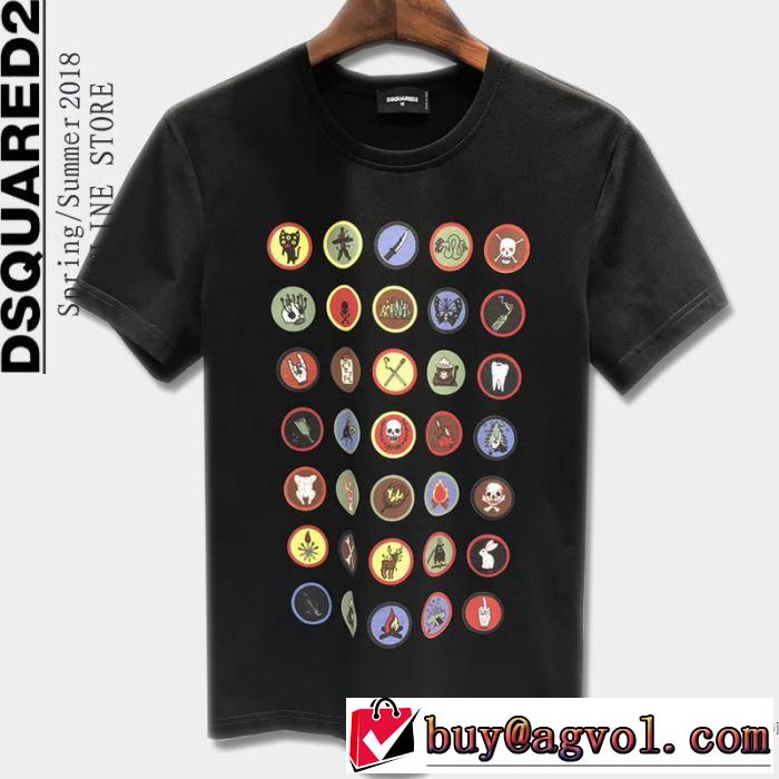 旬のアイテム ディースクエアード DSQUARED2 2018春夏新作 通気性に優れた 半袖Tシャツ 3色可選