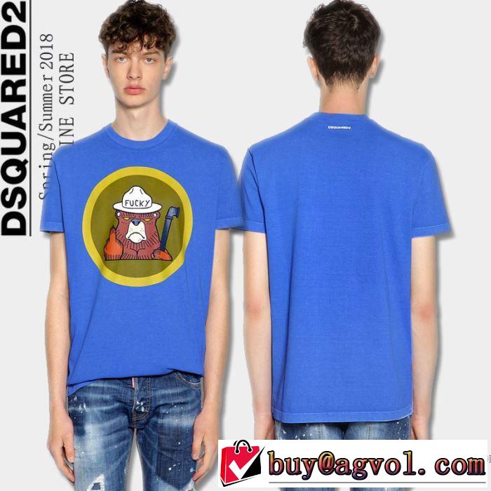 ディースクエアード DSQUARED2 ユニークな 2018春夏新作 半袖Tシャツ 3色可選 乾きやすい