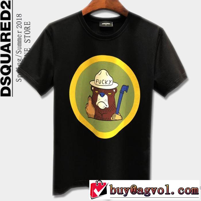 ディースクエアード DSQUARED2 ユニークな 2018春夏新作 半袖Tシャツ 3色可選 乾きやすい