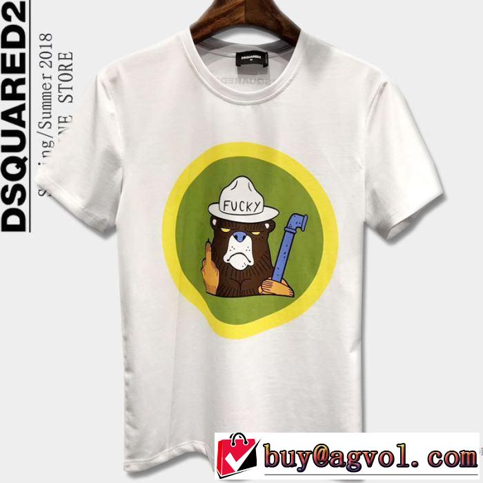 ディースクエアード DSQUARED2 ユニークな 2018春夏新作 半袖Tシャツ 3色可選 乾きやすい