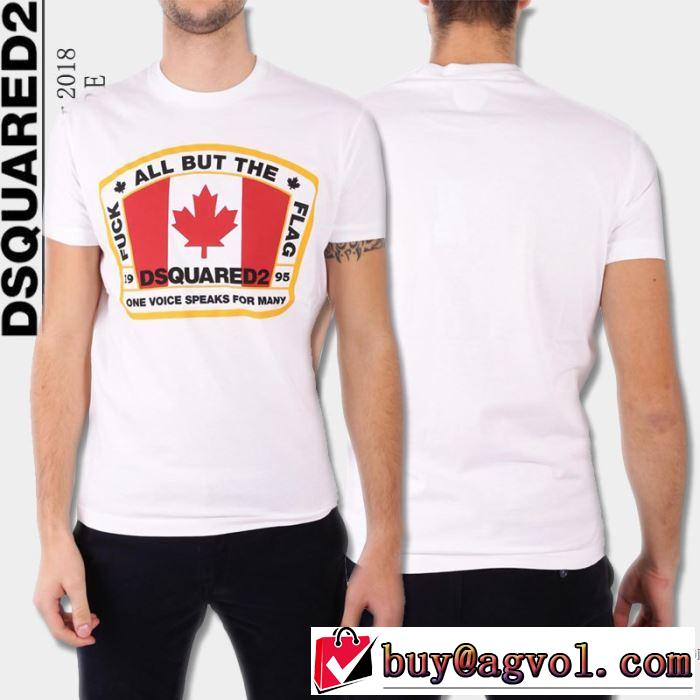 しわになりにくい 2018春夏新作 半袖Tシャツ 2色可選 長く使える！ ディースクエアード DSQUARED2