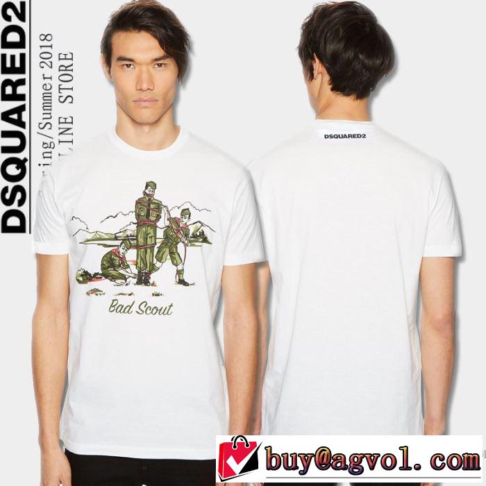 快適な着心地 ディースクエアード DSQUARED2 半額以下セール 2018春夏新作 半袖Tシャツ 2色可選