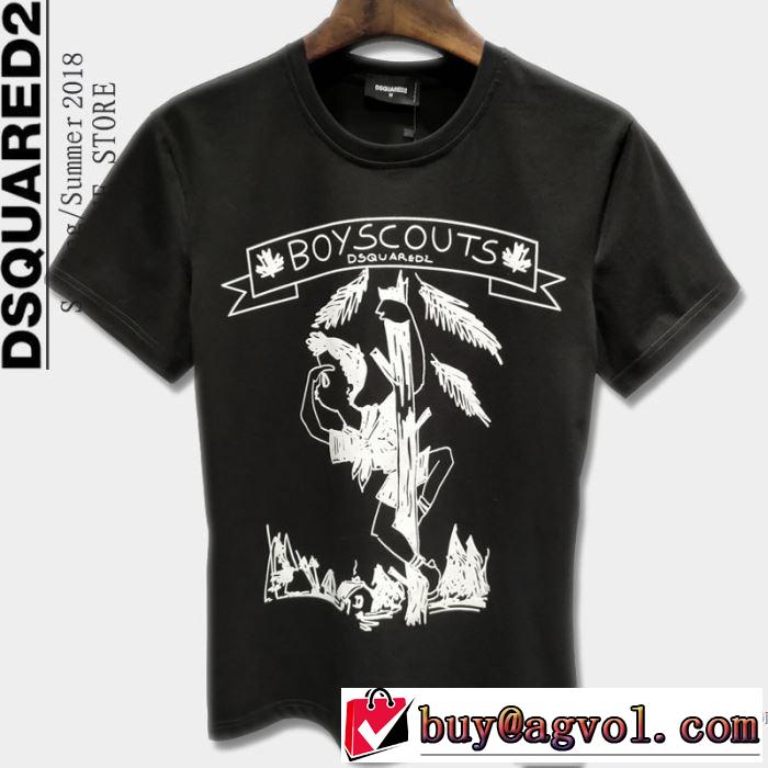 2018春夏新作 半袖Tシャツ 2色可選 ディースクエアード DSQUARED2 品良く 細身のシルエット