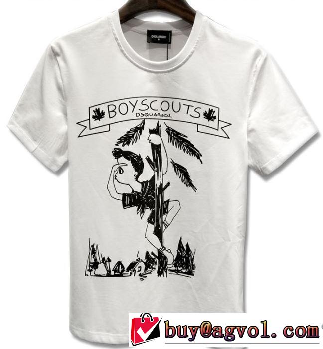 2018春夏新作 半袖Tシャツ 2色可選 ディースクエアード DSQUARED2 品良く 細身のシルエット