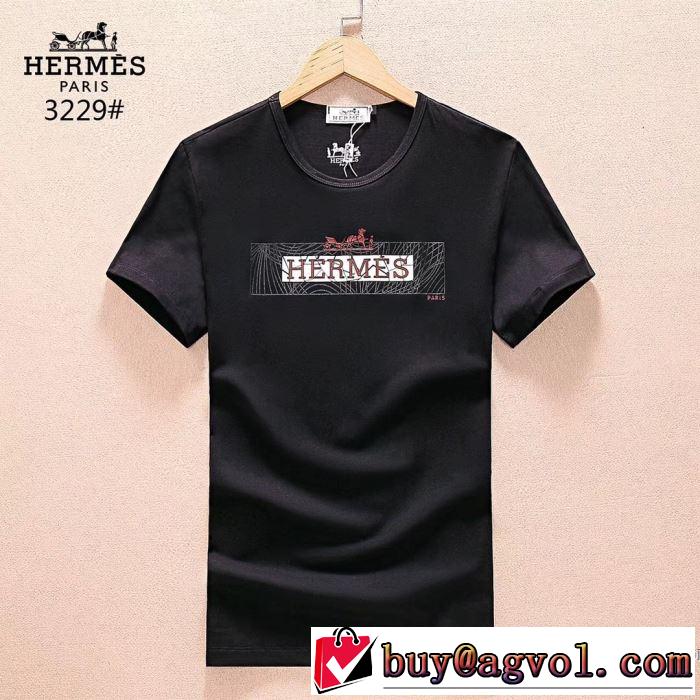 2018春夏新作 欧米韓流 エルメス HERMES 柔らかい手触り 半袖Tシャツ 3色可選