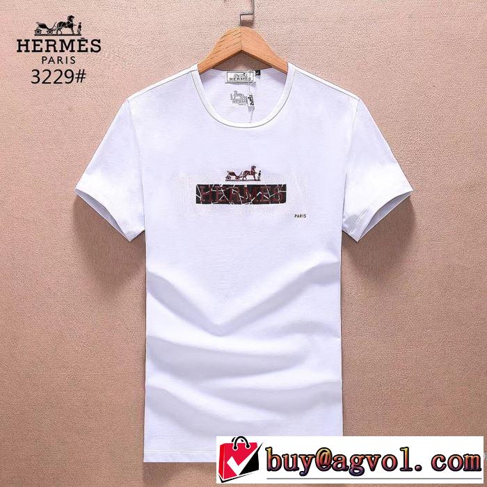 2018春夏新作 欧米韓流 エルメス HERMES 柔らかい手触り 半袖Tシャツ 3色可選