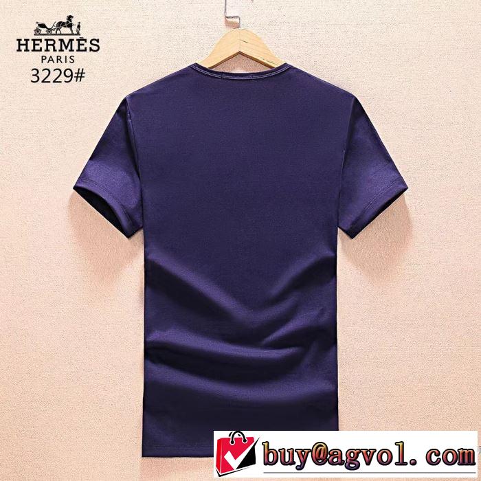 2018春夏新作 欧米韓流 エルメス HERMES 柔らかい手触り 半袖Tシャツ 3色可選