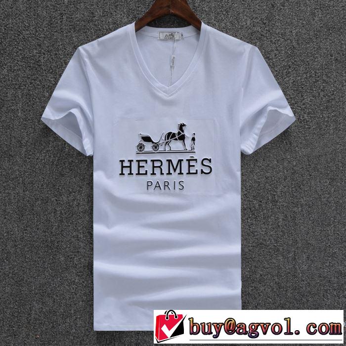 絶妙な新商品 通気性に優れた 2018春夏新作 半袖Tシャツ 3色可選 エルメス HERMES
