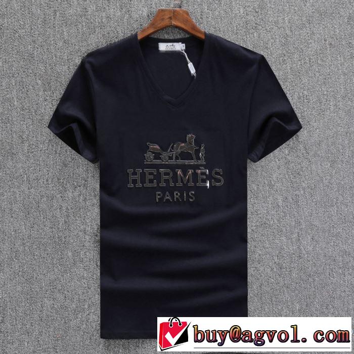 絶妙な新商品 通気性に優れた 2018春夏新作 半袖Tシャツ 3色可選 エルメス HERMES