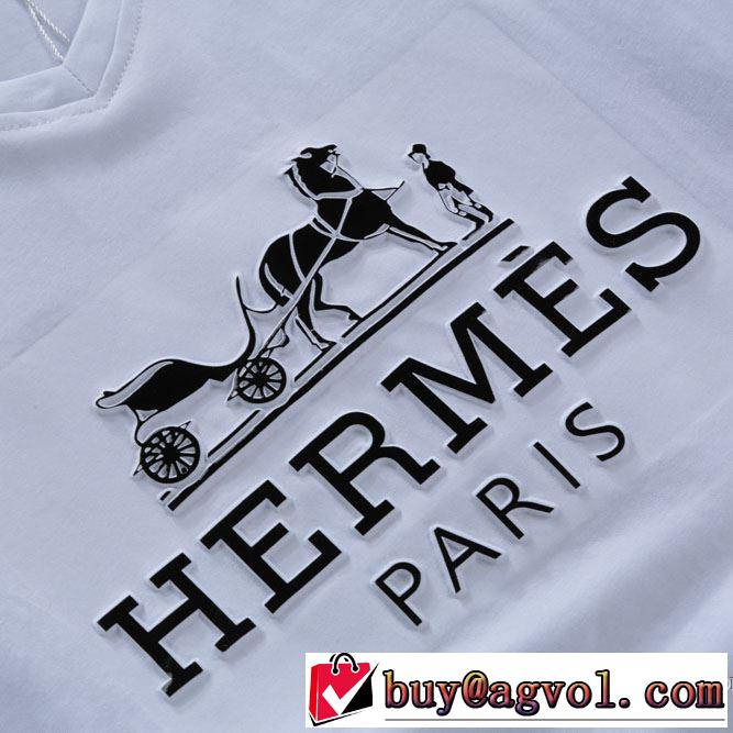 絶妙な新商品 通気性に優れた 2018春夏新作 半袖Tシャツ 3色可選 エルメス HERMES