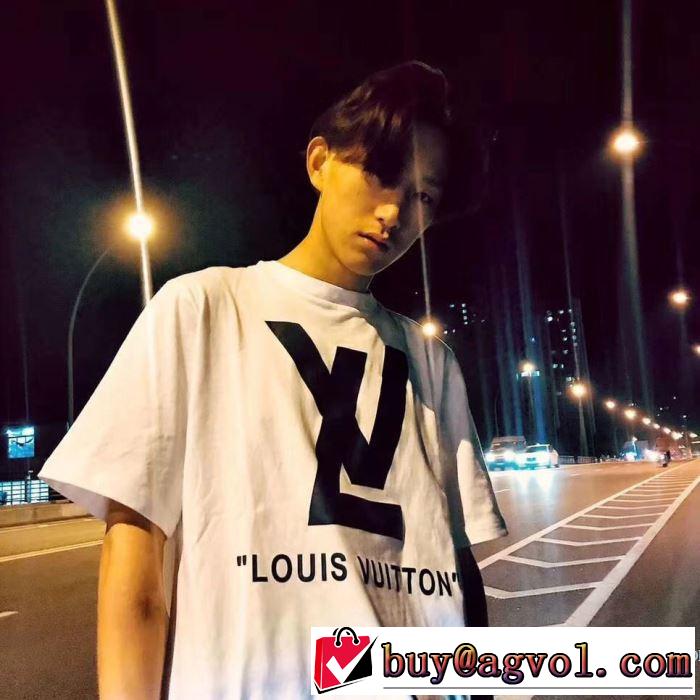 2色可選 ドライ 2018春夏新作 半袖Tシャツ 大人気ブランド ルイ ヴィトン LOUIS VUITTON