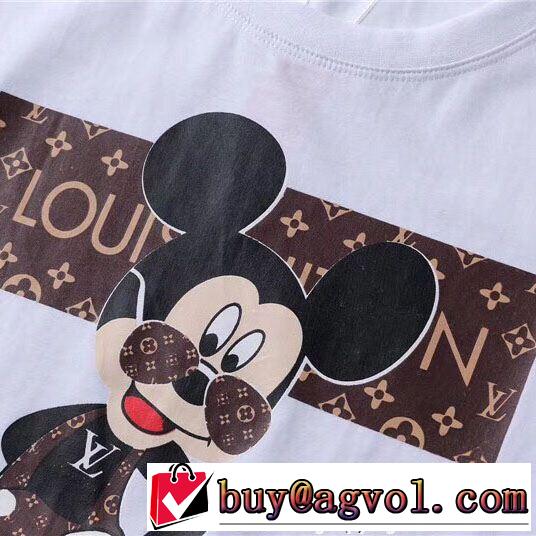 LOUIS VUITTONルイヴィトンｔシャツコピーMickey Mouseプリントメンズクルーネック半袖