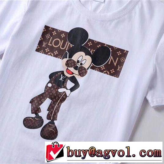 LOUIS VUITTONルイヴィトンｔシャツコピーMickey Mouseプリントメンズクルーネック半袖