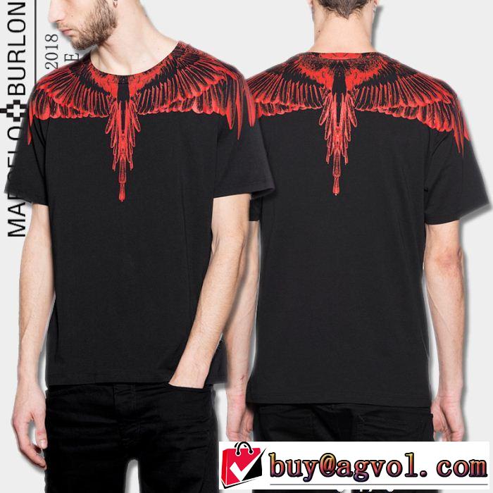  2018夏の定番新品到来! マルセロバーロン Marcelo Burlon 定番品質保証 半袖Tシャツ 2色可選 モデル大絶賛