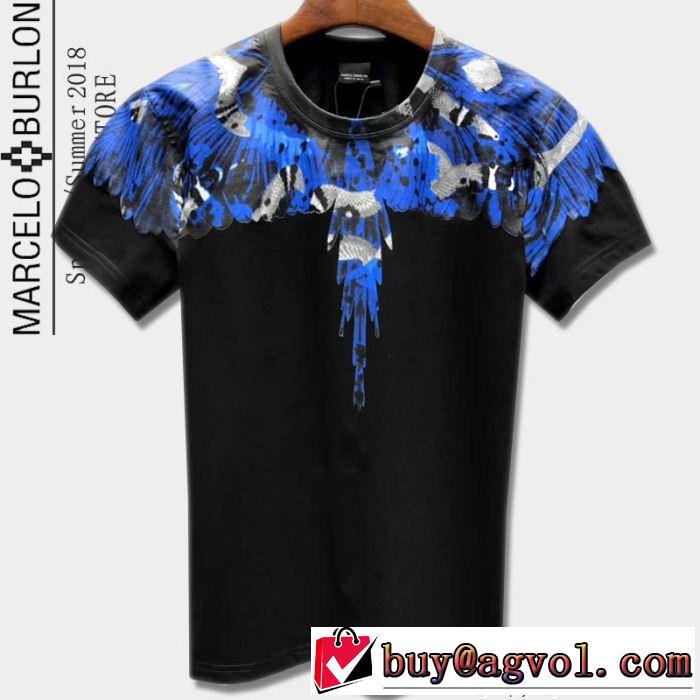 2018最高ランキング 半袖Tシャツ 2色可選 マルセロバーロン Marcelo Burlon 目前の注目ブランド