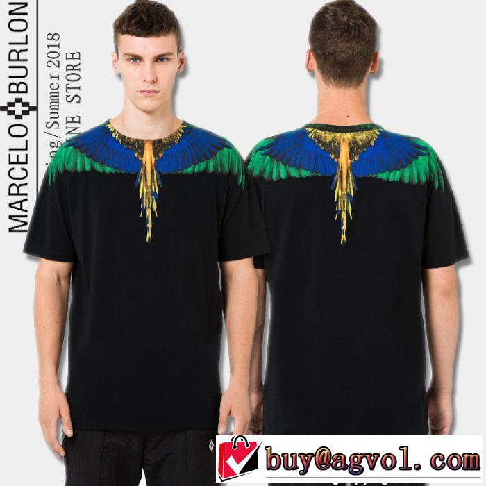  人気急上昇中 マルセロバーロン Marcelo Burlon  ミックス感が溢れる 半袖Tシャツ 2色可選 高感度アイテム