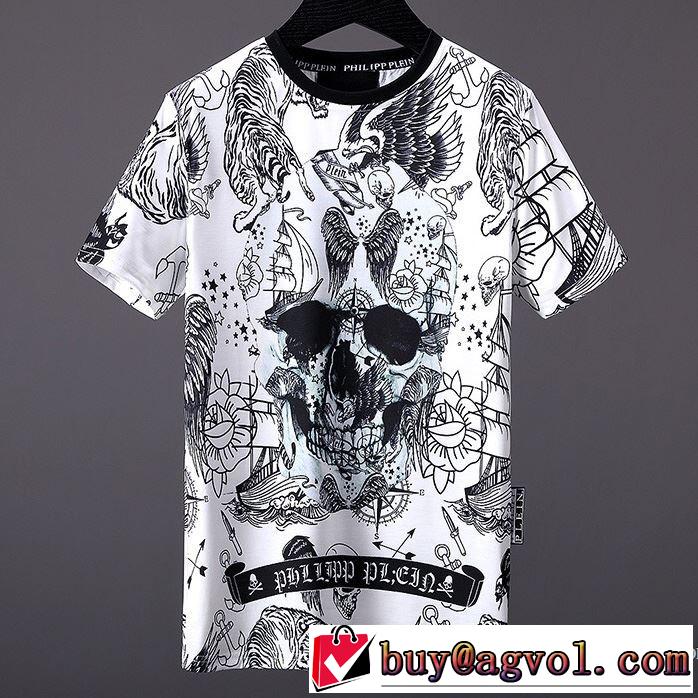 2色可選 お洒落に魅せる 2018春夏新作 半袖Tシャツ 在庫を確保 フィリッププレイン PHILIPP PLEIN