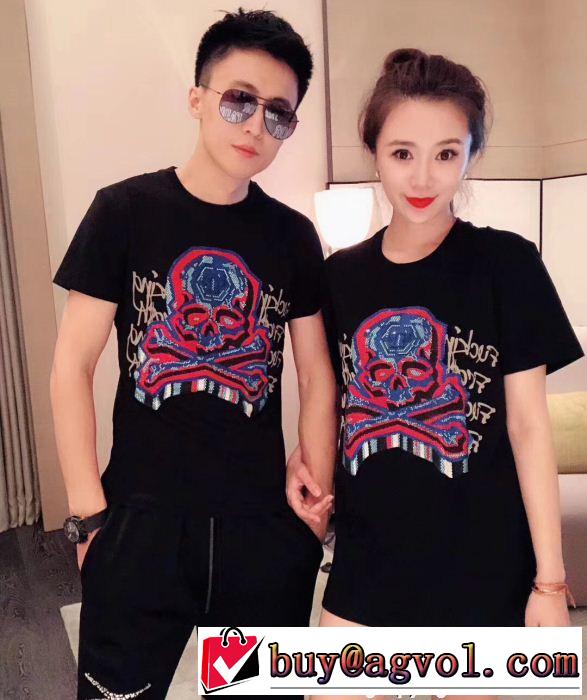 2018人気の主流アイテム フィリッププレイン PHILIPP PLEIN 希少性の高い 半袖Tシャツ 2色可選 男女兼用 現代的な印象