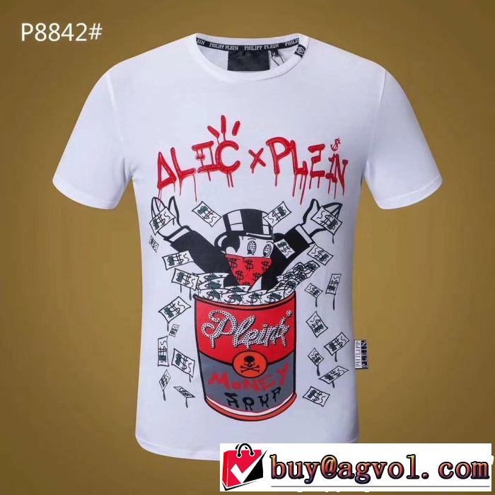 2018最高ランキング2色可選 半袖/Tシャツ フィリッププレイン期間限定SALE PHILIPP PLEIN