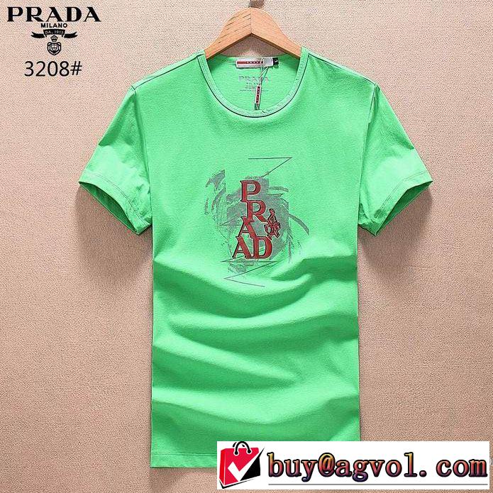 肌に馴染みやすい 3色可選 2018春夏新作 プラダ PRADA 半袖Tシャツ 数量限定低価