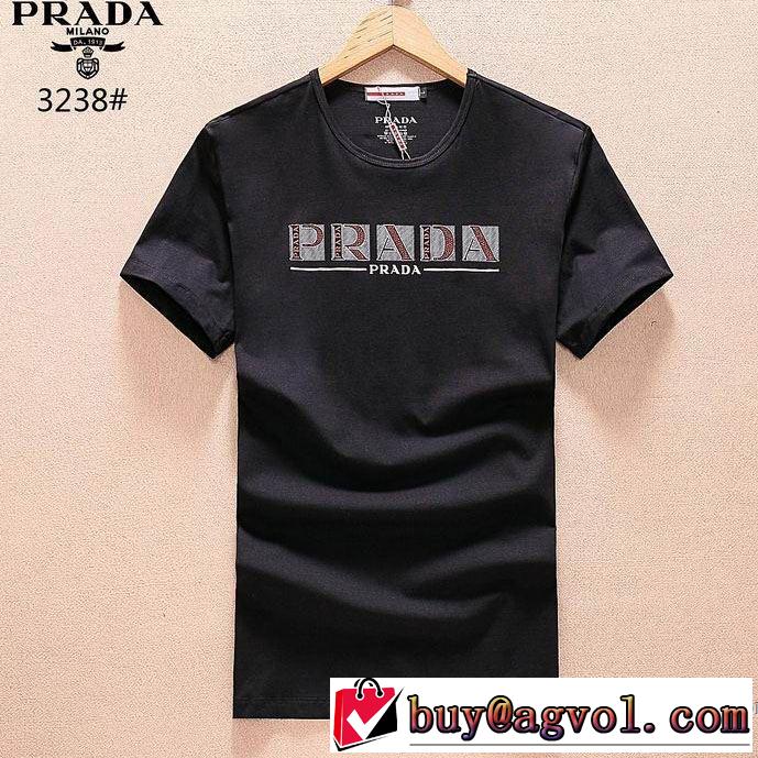3色可選 プラダ PRADA 半袖Tシャツ 2018春夏新作 限定セール高品質 クールビズ