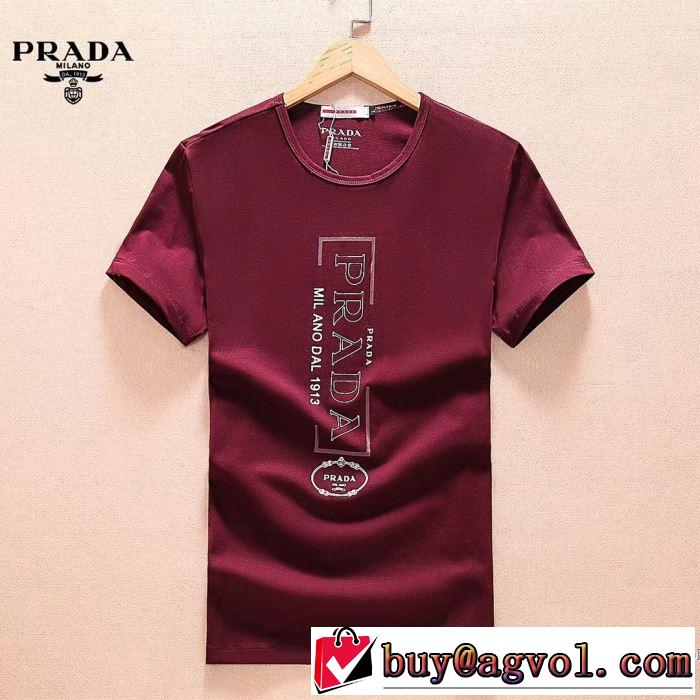 プラダ PRADA カジュアルスタイルに 半袖Tシャツ 2018春夏新作 3色可選 乾きやすい