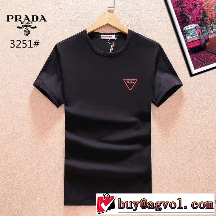 肌に馴染みやすい 3色可選 2018春夏新作 プラダ PRADA 半袖Tシャツ 話題の新作到着！