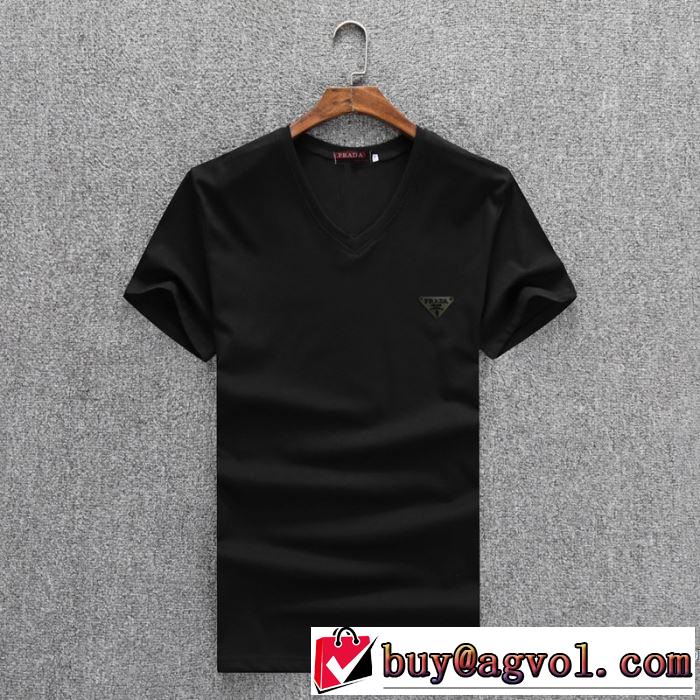 2色可選 プラダ PRADA 半袖Tシャツ 2018春夏新作 圧倒的人気新着 クールビズ