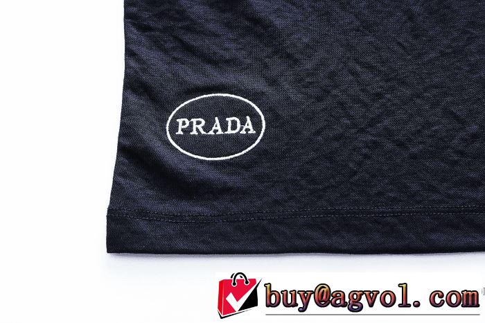 着心地満点 プラダ PRADA  半袖Tシャツ 2018春夏新作 有名人同じアイテム 3色可選