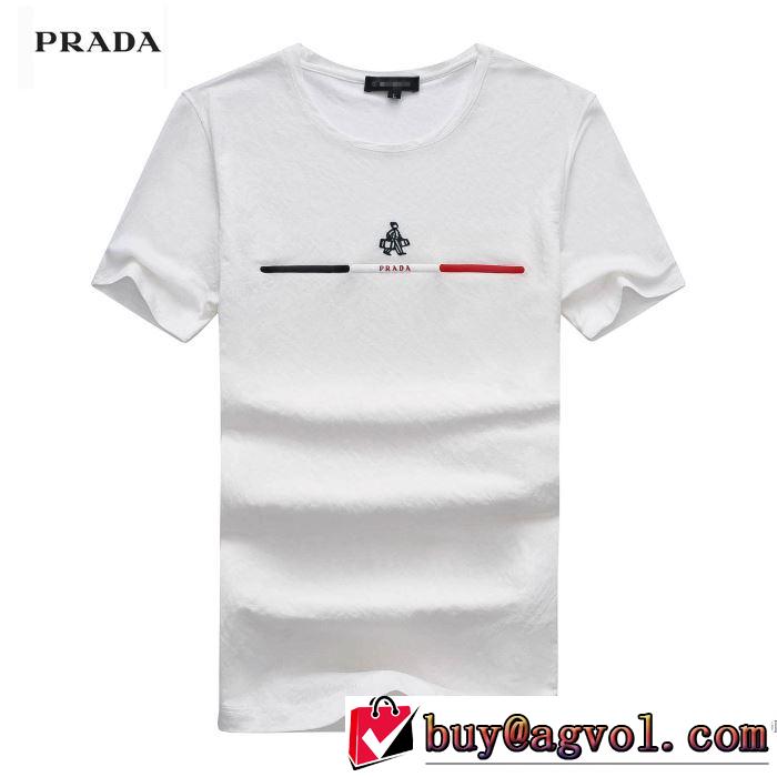 半袖Tシャツ 2018春夏新作 3色可選 シンプル プラダ PRADA しっかりとした