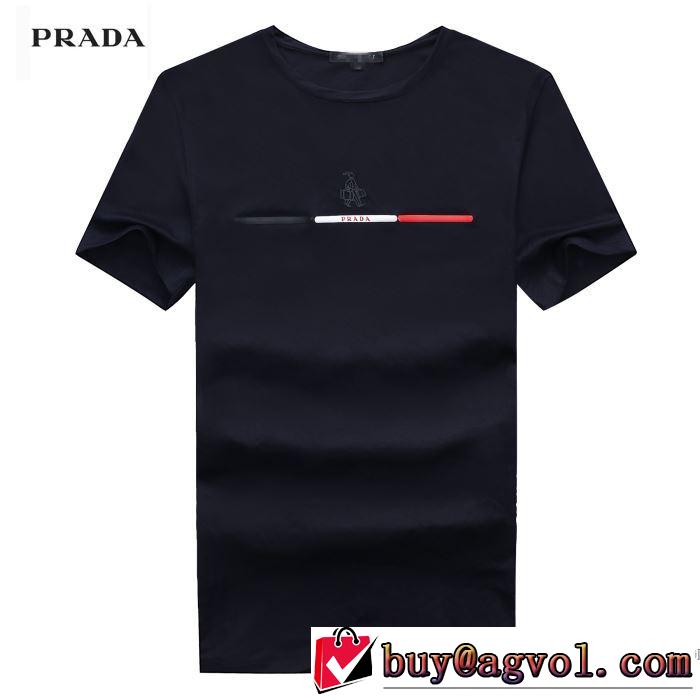 半袖Tシャツ 2018春夏新作 3色可選 シンプル プラダ PRADA しっかりとした