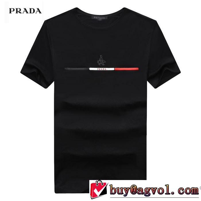 半袖Tシャツ 2018春夏新作 3色可選 シンプル プラダ PRADA しっかりとした
