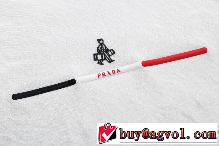 半袖Tシャツ 2018春夏新作 3色可選 シンプル プラダ PRADA しっかりとした