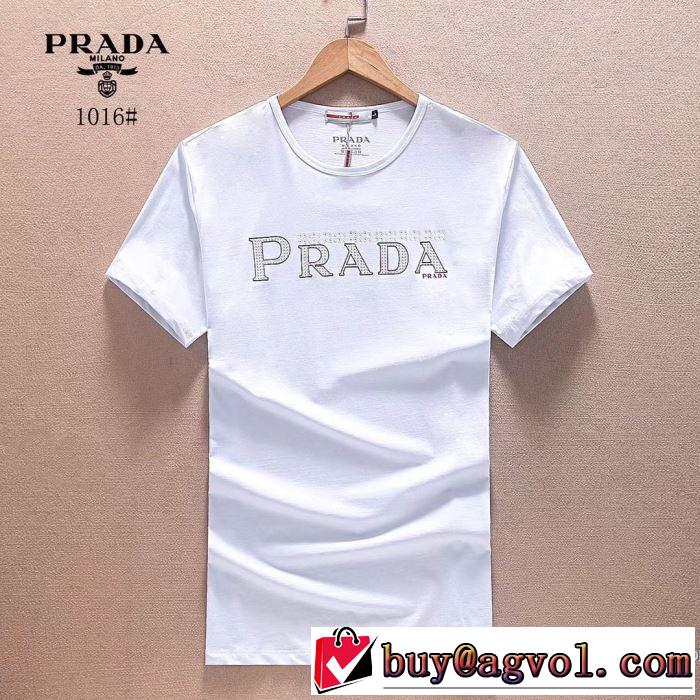  プラダ PRADA 半袖Tシャツ 2018春夏新作 お買い得 3色可選 細身のシルエット