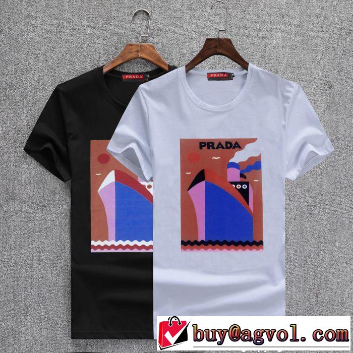  プラダ PRADA 2018年春夏入荷 人目を引く存在感 半袖Tシャツ 2色可選